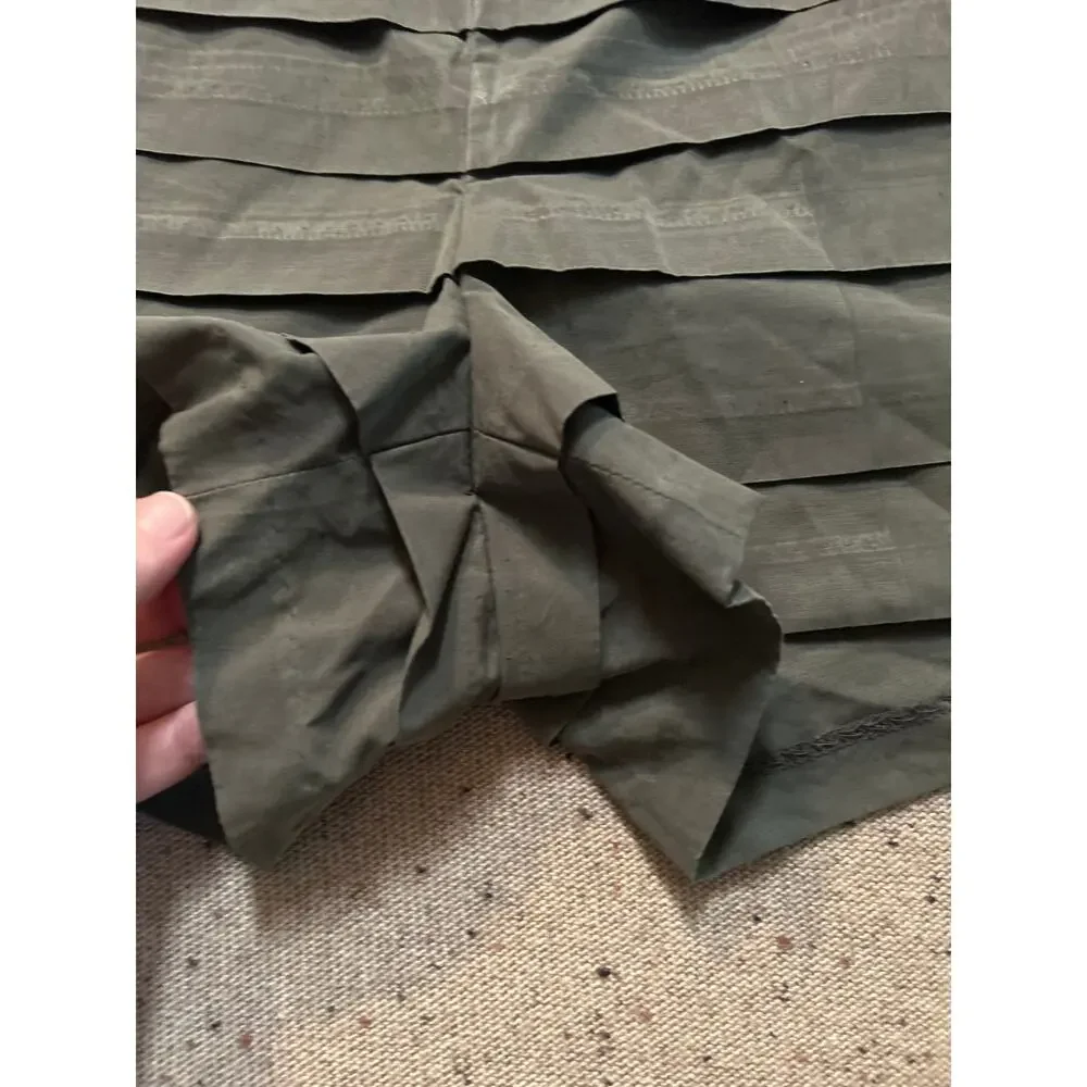 J. Crew Womens Mid Rise Layered Tier Shorts DarkGreen Side Zipper Casual Size 4